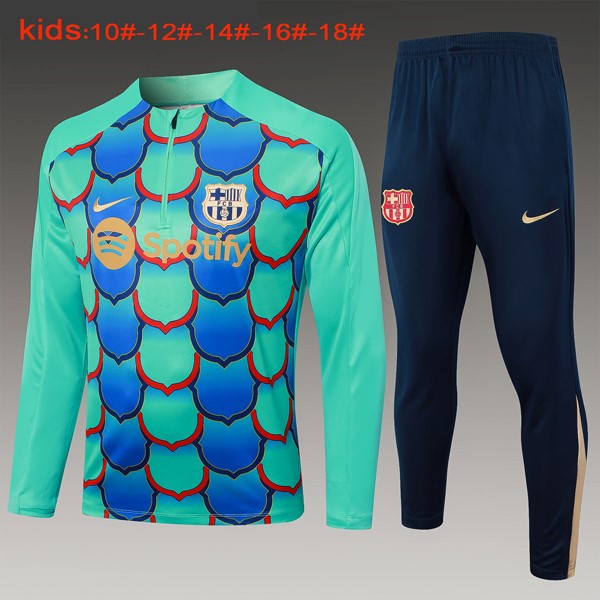 Kinder Sweatshirts Barcelona 2024-2025 Grün Blau 3